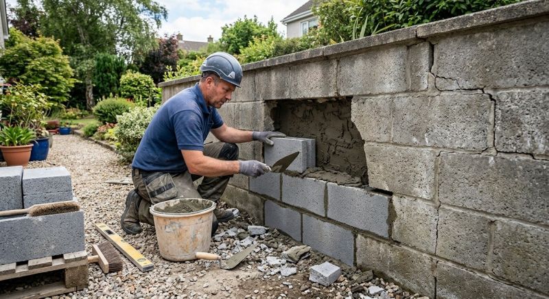 Cinder Block Wall Repair in Carrollton, GA