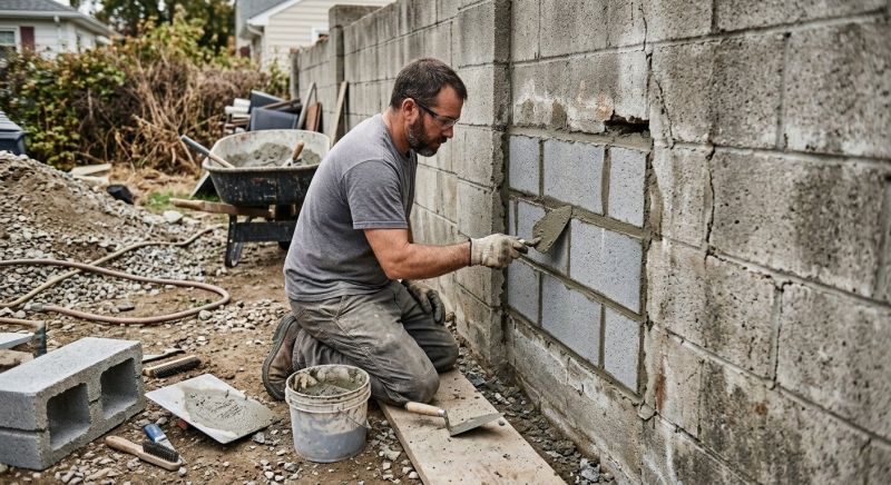 Cinder Block Wall Repair in Heard County, GA