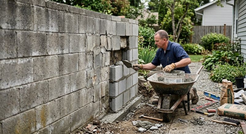 Concrete Block Repair in Peachtree City, GA