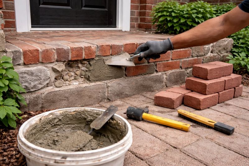 Entryway Brick Repair in Newnan, GA