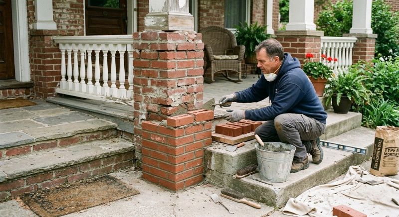 Porch Brick Repair in Newnan, GA