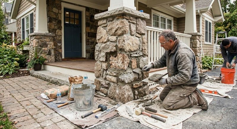 Stone Column Repair in Newnan, GA