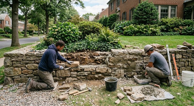 Stone Wall Repair in Newnan, GA